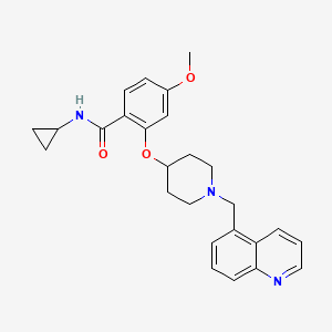 molecular formula C26H29N3O3 B3920534 N-cyclopropyl-4-methoxy-2-{[1-(5-quinolinylmethyl)-4-piperidinyl]oxy}benzamide 