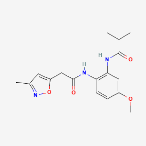 molecular formula C17H21N3O4 B3920579 N-(5-methoxy-2-{[(3-methylisoxazol-5-yl)acetyl]amino}phenyl)-2-methylpropanamide 