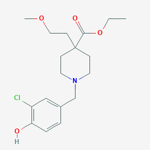 molecular formula C18H26ClNO4 B3920600 ethyl 1-(3-chloro-4-hydroxybenzyl)-4-(2-methoxyethyl)-4-piperidinecarboxylate 