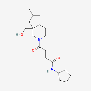 molecular formula C19H34N2O3 B3920651 N-cyclopentyl-4-[3-(hydroxymethyl)-3-isobutylpiperidin-1-yl]-4-oxobutanamide 
