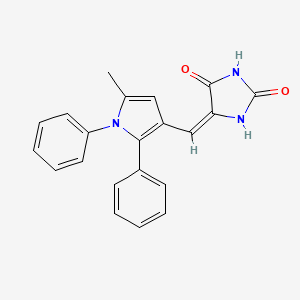 molecular formula C21H17N3O2 B3920658 5-[(5-methyl-1,2-diphenyl-1H-pyrrol-3-yl)methylene]-2,4-imidazolidinedione 