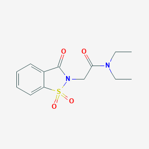 molecular formula C13H16N2O4S B392067 N~1~,N~1~-DIETHYL-2-(1,1,3-TRIOXO-1,3-DIHYDRO-2H-1,2-BENZISOTHIAZOL-2-YL)ACETAMIDE 