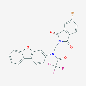 molecular formula C23H12BrF3N2O4 B392069 N-[(5-bromo-1,3-dioxo-1,3-dihydro-2H-isoindol-2-yl)methyl]-N-(dibenzo[b,d]furan-3-yl)-2,2,2-trifluoroacetamide 