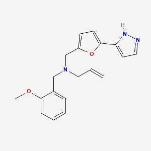 molecular formula C19H21N3O2 B3920695 N-(2-methoxybenzyl)-N-{[5-(1H-pyrazol-5-yl)-2-furyl]methyl}prop-2-en-1-amine 