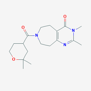 molecular formula C18H27N3O3 B3920697 7-[(2,2-dimethyltetrahydro-2H-pyran-4-yl)carbonyl]-2,3-dimethyl-3,5,6,7,8,9-hexahydro-4H-pyrimido[4,5-d]azepin-4-one 