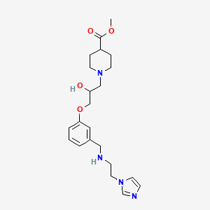 molecular formula C22H32N4O4 B3920732 Methyl 1-[2-hydroxy-3-[3-[(2-imidazol-1-ylethylamino)methyl]phenoxy]propyl]piperidine-4-carboxylate 