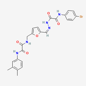 molecular formula C24H22BrN5O5 B3920749 N-({5-[(Z)-(2-{[(4-bromophenyl)amino](oxo)acetyl}hydrazinylidene)methyl]furan-2-yl}methyl)-N'-(3,4-dimethylphenyl)ethanediamide 