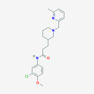 molecular formula C22H28ClN3O2 B3920776 N-(3-chloro-4-methoxyphenyl)-3-{1-[(6-methyl-2-pyridinyl)methyl]-3-piperidinyl}propanamide 