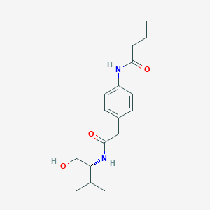 molecular formula C17H26N2O3 B3920790 N-[4-(2-{[(1R)-1-(hydroxymethyl)-2-methylpropyl]amino}-2-oxoethyl)phenyl]butanamide 