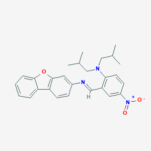 molecular formula C27H29N3O3 B392080 N-[2-(diisobutylamino)-5-nitrobenzylidene]dibenzo[b,d]furan-3-amine 
