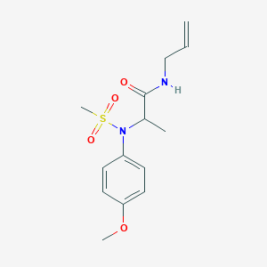 molecular formula C14H20N2O4S B3920800 N~2~-(4-methoxyphenyl)-N~2~-(methylsulfonyl)-N-prop-2-en-1-ylalaninamide 