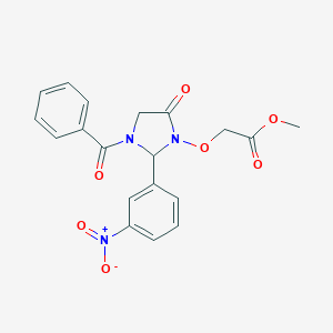 molecular formula C19H17N3O7 B392083 Methyl [(3-benzoyl-2-{3-nitrophenyl}-5-oxo-1-imidazolidinyl)oxy]acetate 