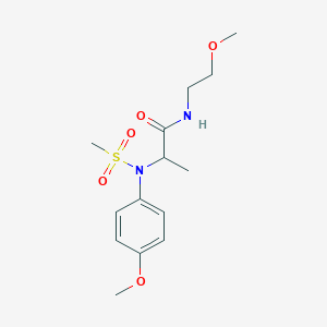 molecular formula C14H22N2O5S B3920836 N~1~-(2-methoxyethyl)-N~2~-(4-methoxyphenyl)-N~2~-(methylsulfonyl)alaninamide 