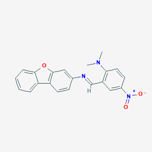 molecular formula C21H17N3O3 B392085 N-[2-(dimethylamino)-5-nitrobenzylidene]dibenzo[b,d]furan-3-amine 