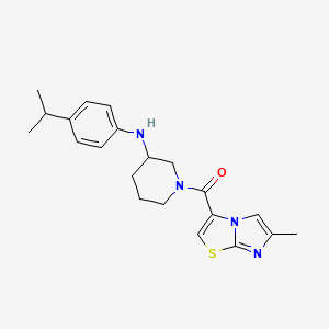 molecular formula C21H26N4OS B3920861 N-(4-isopropylphenyl)-1-[(6-methylimidazo[2,1-b][1,3]thiazol-3-yl)carbonyl]-3-piperidinamine 