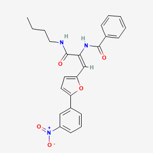 molecular formula C24H23N3O5 B3920876 N-{1-[(butylamino)carbonyl]-2-[5-(3-nitrophenyl)-2-furyl]vinyl}benzamide 