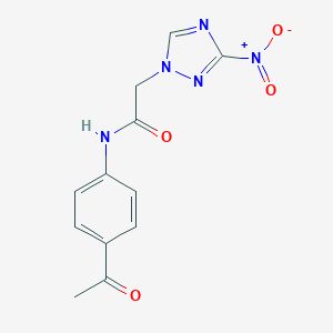 molecular formula C12H11N5O4 B392094 N-(4-acetylphenyl)-2-(3-nitro-1H-1,2,4-triazol-1-yl)acetamide 