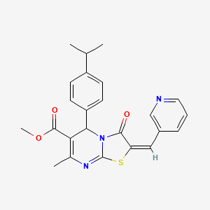 molecular formula C24H23N3O3S B3920974 methyl 5-(4-isopropylphenyl)-7-methyl-3-oxo-2-(3-pyridinylmethylene)-2,3-dihydro-5H-[1,3]thiazolo[3,2-a]pyrimidine-6-carboxylate 
