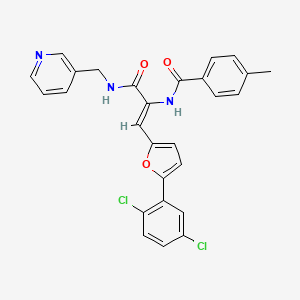molecular formula C27H21Cl2N3O3 B3921043 N-(2-[5-(2,5-dichlorophenyl)-2-furyl]-1-{[(3-pyridinylmethyl)amino]carbonyl}vinyl)-4-methylbenzamide 