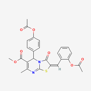 molecular formula C26H22N2O7S B3921167 methyl 2-[2-(acetyloxy)benzylidene]-5-[4-(acetyloxy)phenyl]-7-methyl-3-oxo-2,3-dihydro-5H-[1,3]thiazolo[3,2-a]pyrimidine-6-carboxylate 