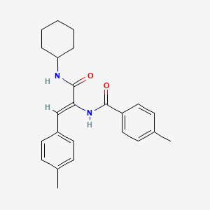 molecular formula C24H28N2O2 B3921174 N-[1-[(cyclohexylamino)carbonyl]-2-(4-methylphenyl)vinyl]-4-methylbenzamide 