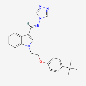 molecular formula C23H25N5O B3921183 N-({1-[2-(4-tert-butylphenoxy)ethyl]-1H-indol-3-yl}methylene)-4H-1,2,4-triazol-4-amine 