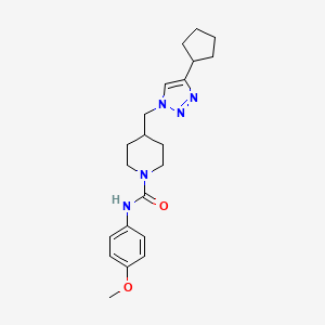 molecular formula C21H29N5O2 B3921189 4-[(4-cyclopentyl-1H-1,2,3-triazol-1-yl)methyl]-N-(4-methoxyphenyl)piperidine-1-carboxamide 