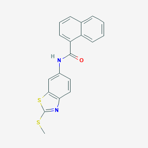 molecular formula C19H14N2OS2 B392120 N-[2-(methylsulfanyl)-1,3-benzothiazol-6-yl]-1-naphthamide 