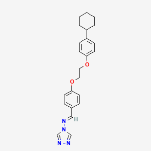 molecular formula C23H26N4O2 B3921258 N-[(E)-{4-[2-(4-cyclohexylphenoxy)ethoxy]phenyl}methylidene]-4H-1,2,4-triazol-4-amine 