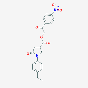 molecular formula C21H20N2O6 B392134 2-(4-Nitrophenyl)-2-oxoethyl 1-(4-ethylphenyl)-5-oxopyrrolidine-3-carboxylate 