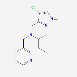 molecular formula C15H21ClN4 B3921345 N-[(4-chloro-1-methyl-1H-pyrazol-3-yl)methyl]-N-(pyridin-3-ylmethyl)butan-2-amine 