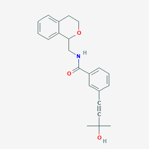 molecular formula C22H23NO3 B3921356 N-(3,4-dihydro-1H-isochromen-1-ylmethyl)-3-(3-hydroxy-3-methylbut-1-yn-1-yl)benzamide 