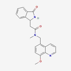 molecular formula C22H21N3O3 B3921371 N-[(8-methoxyquinolin-5-yl)methyl]-N-methyl-2-(3-oxo-2,3-dihydro-1H-isoindol-1-yl)acetamide 