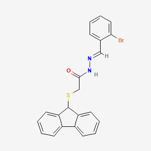 molecular formula C22H17BrN2OS B3921431 N'-(2-bromobenzylidene)-2-(9H-fluoren-9-ylthio)acetohydrazide 