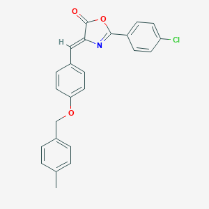 molecular formula C24H18ClNO3 B392148 (4Z)-2-(4-CHLOROPHENYL)-4-({4-[(4-METHYLPHENYL)METHOXY]PHENYL}METHYLIDENE)-4,5-DIHYDRO-1,3-OXAZOL-5-ONE 