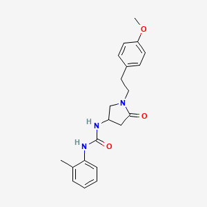 molecular formula C21H25N3O3 B3921484 N-{1-[2-(4-methoxyphenyl)ethyl]-5-oxo-3-pyrrolidinyl}-N'-(2-methylphenyl)urea 