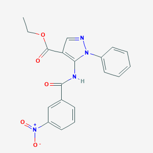 molecular formula C19H16N4O5 B392152 ETHYL 5-(3-NITROBENZAMIDO)-1-PHENYL-1H-PYRAZOLE-4-CARBOXYLATE 