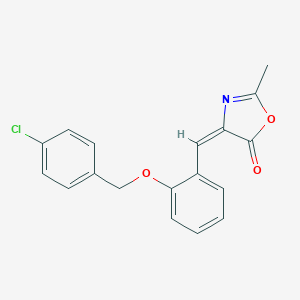 molecular formula C18H14ClNO3 B392155 4-{2-[(4-chlorobenzyl)oxy]benzylidene}-2-methyl-1,3-oxazol-5(4H)-one 