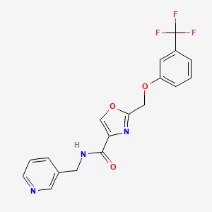molecular formula C18H14F3N3O3 B3921556 N-(3-pyridinylmethyl)-2-{[3-(trifluoromethyl)phenoxy]methyl}-1,3-oxazole-4-carboxamide 
