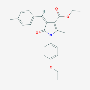 molecular formula C24H25NO4 B392161 ETHYL (4Z)-1-(4-ETHOXYPHENYL)-2-METHYL-4-[(4-METHYLPHENYL)METHYLIDENE]-5-OXO-4,5-DIHYDRO-1H-PYRROLE-3-CARBOXYLATE 