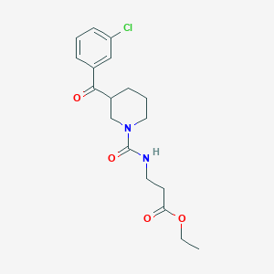 molecular formula C18H23ClN2O4 B3921620 ethyl N-{[3-(3-chlorobenzoyl)-1-piperidinyl]carbonyl}-beta-alaninate 