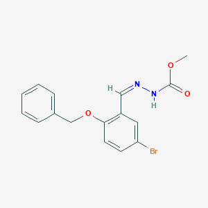 molecular formula C16H15BrN2O3 B3921630 methyl 2-[2-(benzyloxy)-5-bromobenzylidene]hydrazinecarboxylate 