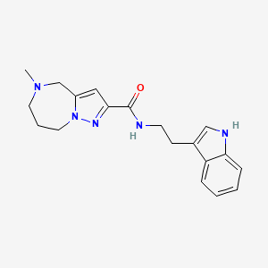 molecular formula C19H23N5O B3921634 N-[2-(1H-indol-3-yl)ethyl]-5-methyl-5,6,7,8-tetrahydro-4H-pyrazolo[1,5-a][1,4]diazepine-2-carboxamide 