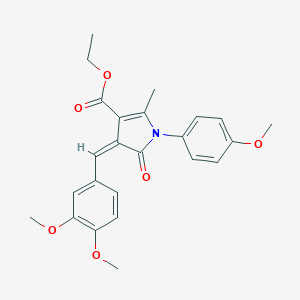 molecular formula C24H25NO6 B392168 ETHYL (4Z)-4-[(3,4-DIMETHOXYPHENYL)METHYLIDENE]-1-(4-METHOXYPHENYL)-2-METHYL-5-OXO-4,5-DIHYDRO-1H-PYRROLE-3-CARBOXYLATE 