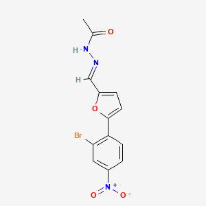 molecular formula C13H10BrN3O4 B3921699 N'-{(E)-[5-(2-bromo-4-nitrophenyl)furan-2-yl]methylidene}acetohydrazide 