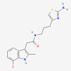molecular formula C17H19FN4OS B3921701 N-[3-(2-amino-1,3-thiazol-4-yl)propyl]-2-(7-fluoro-2-methyl-1H-indol-3-yl)acetamide 