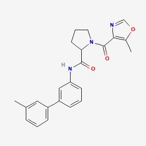 molecular formula C23H23N3O3 B3921703 N-(3'-methyl-3-biphenylyl)-1-[(5-methyl-1,3-oxazol-4-yl)carbonyl]prolinamide 