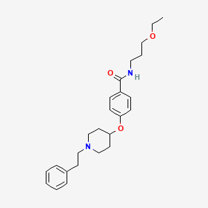 molecular formula C25H34N2O3 B3921750 N-(3-ethoxypropyl)-4-{[1-(2-phenylethyl)-4-piperidinyl]oxy}benzamide 