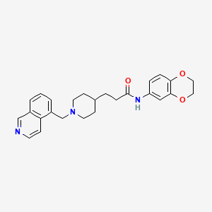 molecular formula C26H29N3O3 B3921756 N-(2,3-dihydro-1,4-benzodioxin-6-yl)-3-[1-(5-isoquinolinylmethyl)-4-piperidinyl]propanamide 