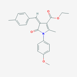 molecular formula C23H23NO4 B392178 ETHYL (4Z)-1-(4-METHOXYPHENYL)-2-METHYL-4-[(4-METHYLPHENYL)METHYLIDENE]-5-OXO-4,5-DIHYDRO-1H-PYRROLE-3-CARBOXYLATE 